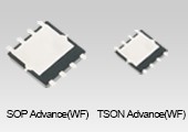  用于车载应用，采用-4.5V驱动电压，即使在电池电压下降期间也能工作的-40V P沟道功率MOSFET的封装照片：XPH3R114MC，XPH4R714MC，XPN9R614MC。