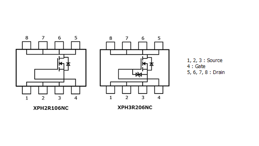 XPH2R106NC和XPH3R206NC的内部电路图