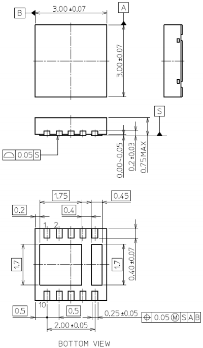 WSON10A | 封装与包装信息 | 东芝半导体&存储产品中国官网