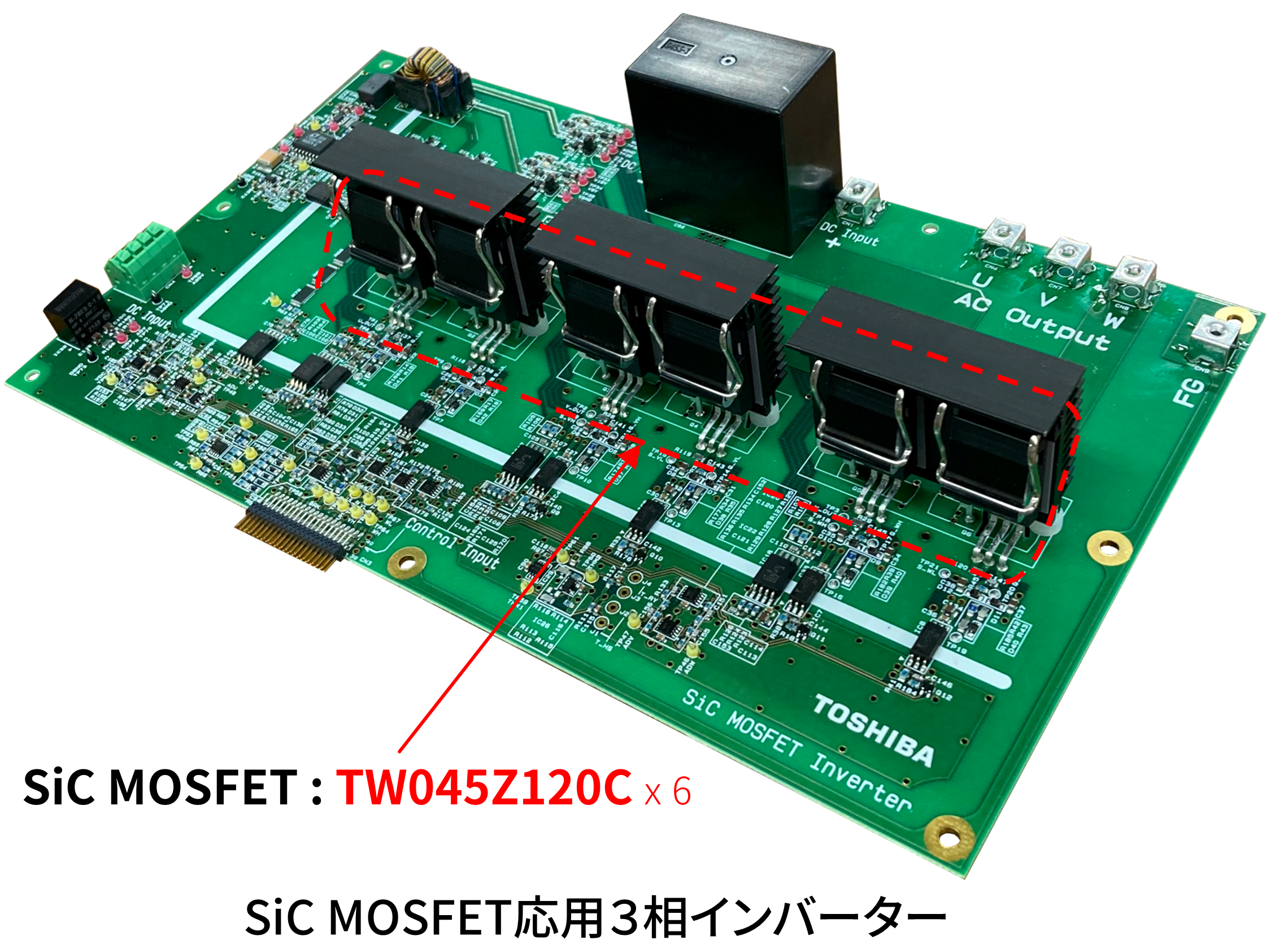 これは、SiC MOSFET応用3相インバーターの画像です。