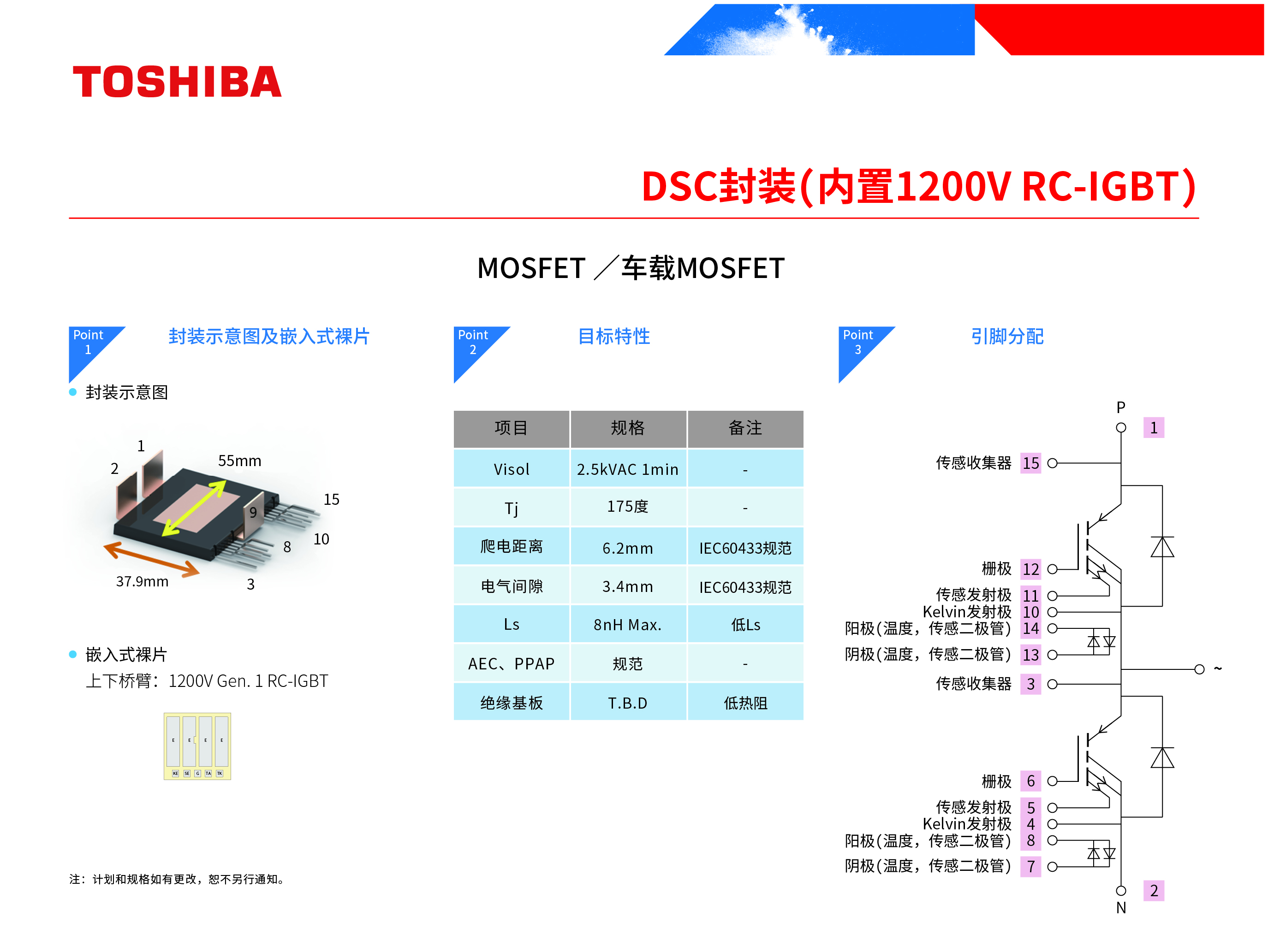 DSC封装（内置1200V RC-IGBT）