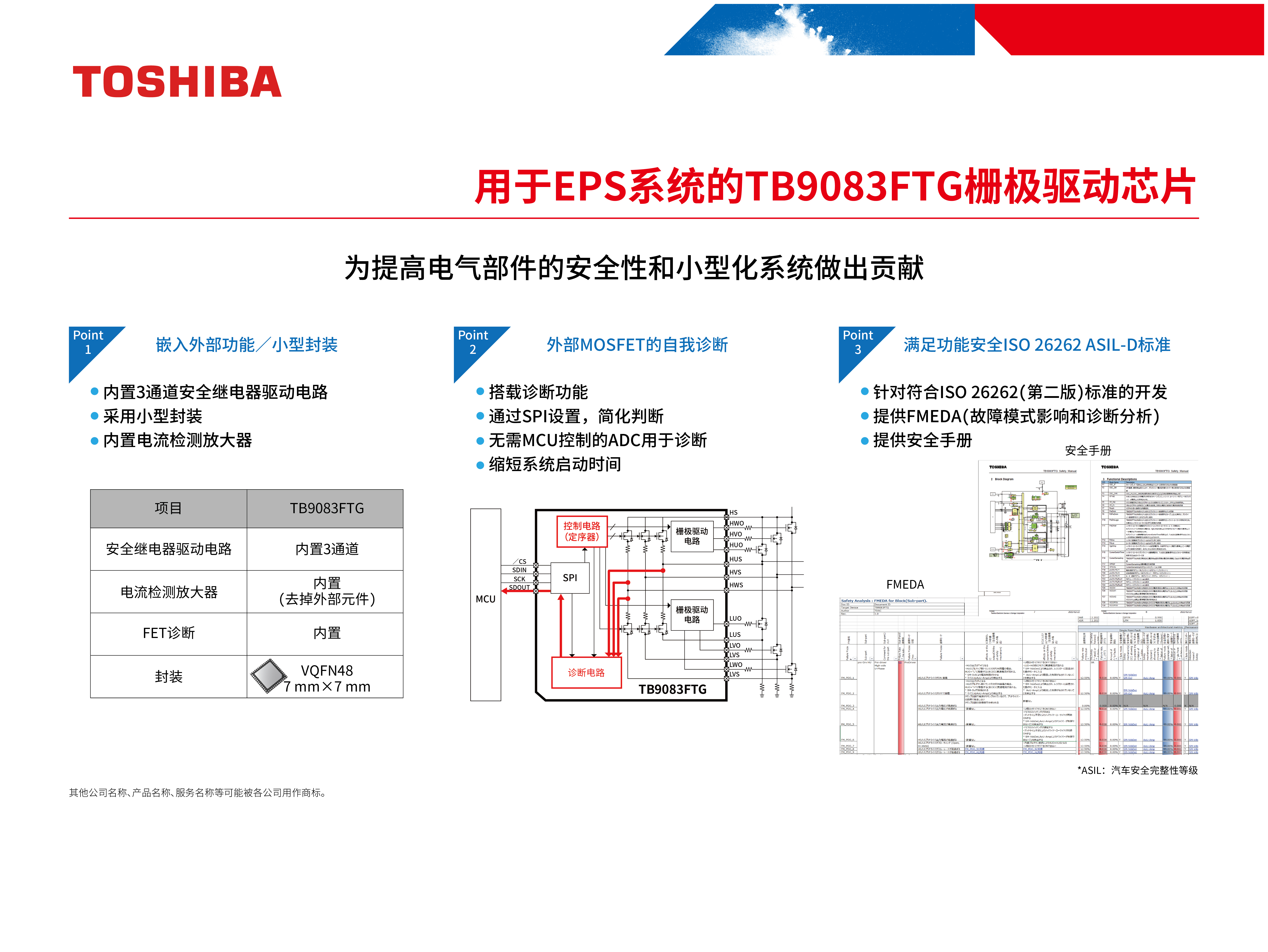 用于EPS系统的TB9083FTG栅极驱动芯片