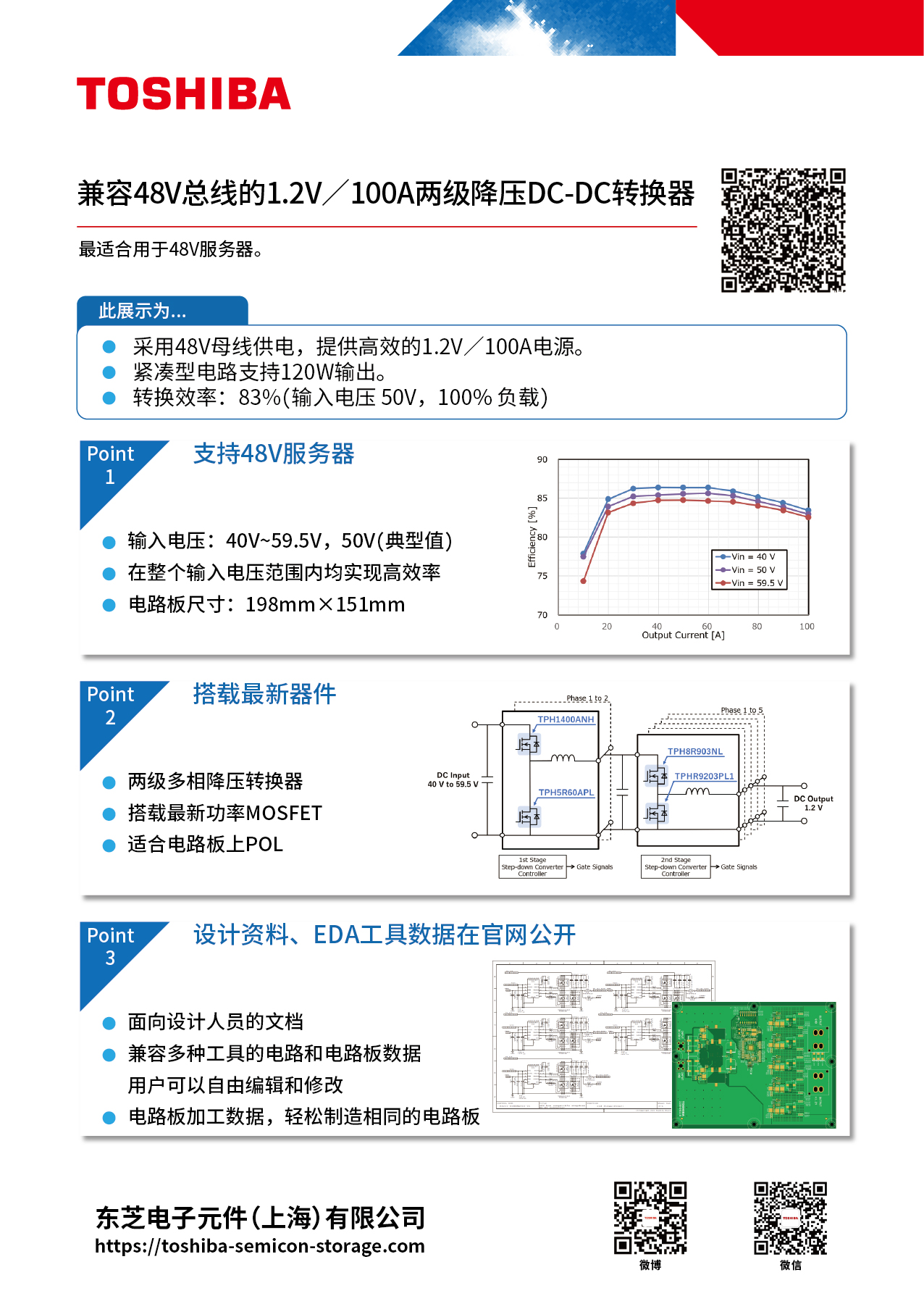兼容48V总线的1.2V／100A两级降压DC-DC转换器