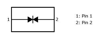 有助于提高IC电源线的可靠性的具有更高峰值脉冲电流额定值的双向TVS二极管内部电路：DF2B5PCT、DF2B7PCT