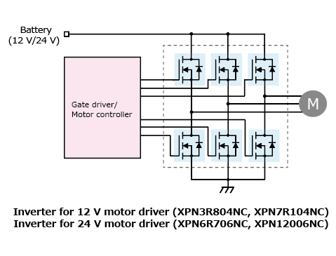 XPN3R804NC，XPN7R104NC，XPN6R706NC，XPN12006NC应用电路示例
