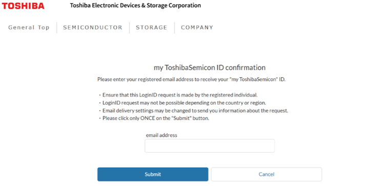 my ToshibaSemicon ID confirmation