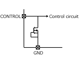 图1：CONTROL端与GND端之间的下拉电路