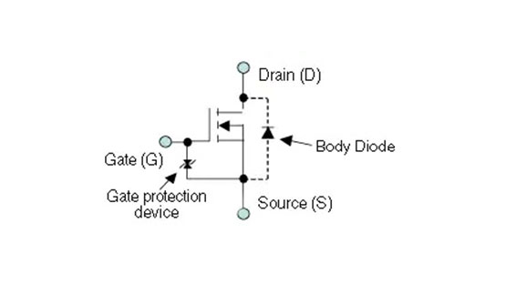图2：等效电路上的体二极管