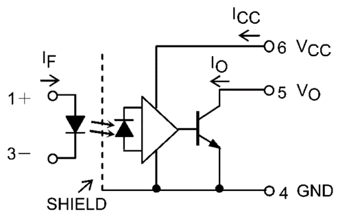集电极开路输出（示例：TLP2362）