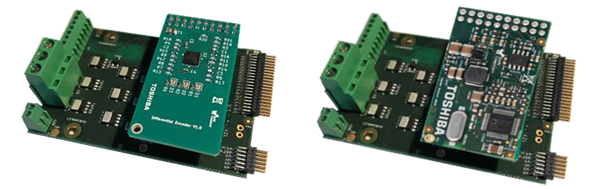 Figure 6: The Differential Encoder (left) and Resolver Encoder (right) simplify the integration of such sensors with the Servo Drive RM platform.