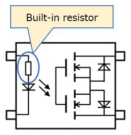 Figure 2. Built-in resistor on LED side