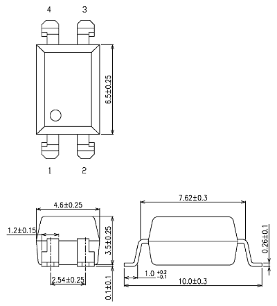 dip4(tlp785)(lf6) | 封装与包装信息 | 东芝半导体&存储产品中国官网